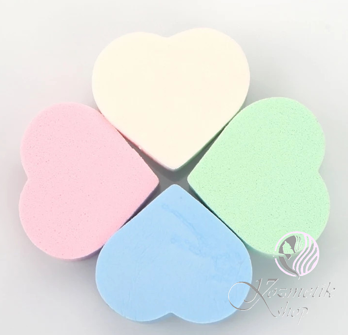 Hubky na make-up v tvare srdca