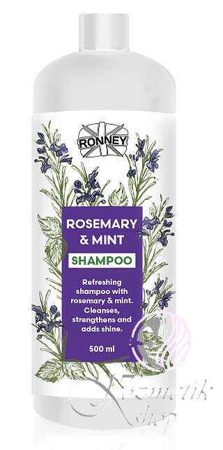 RONNEY Rosemary & Mint – Stimulujúci šampón na vlasy Rozmarín a Mäta (500 ml)