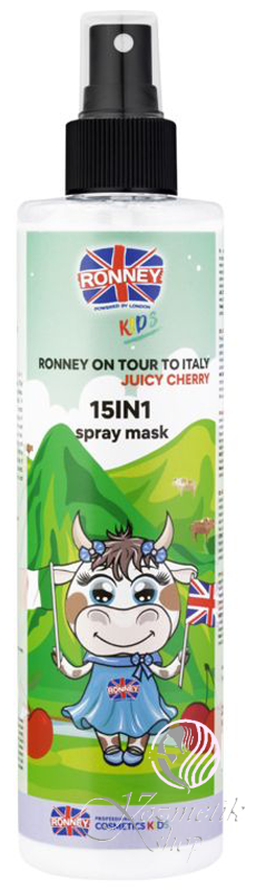 RONNEY Kids Juicy Cherry 15 in 1 – Multifunkčná maska na vlasy v spreji 285 ml