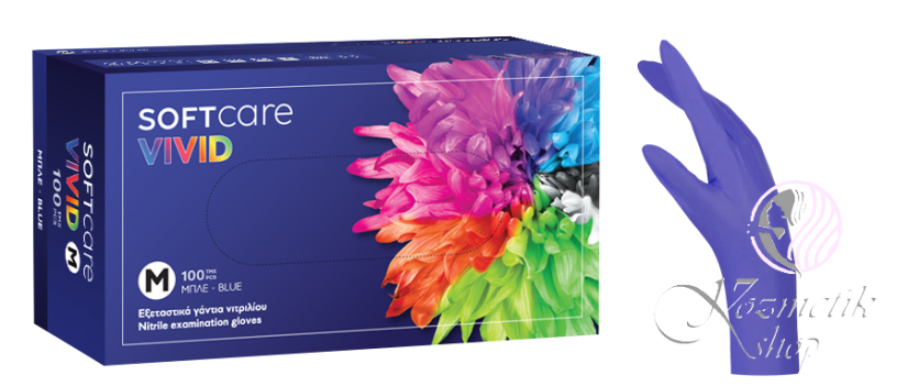 Nitrilové rukavice Soft Care VIVID BLUE 100 ks - Veľkosť: M