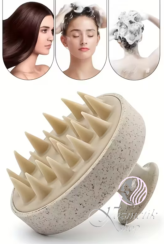 Masážna kefa na pokožku hlavy. Pre hĺbkové umývanie vlasov