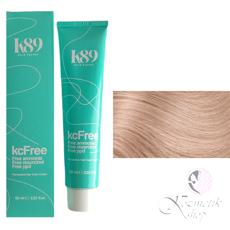 K89 KC Free profesionálna farba na vlasy bez amoniaku 60 ml - Farba: 12.01 High Lifting Natural Ash - Super zosvetľovač prírodný popolavý