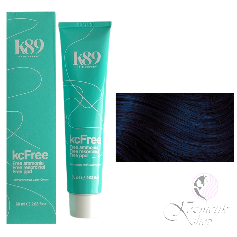 K89 KC Free profesionálna farba na vlasy bez amoniaku 60 ml - Farba: 1.1 Blue Black - Modročierna