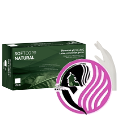 Latexové rukavice SoftCare NATURAL WHITE PÚDROVANÉ 100 ks