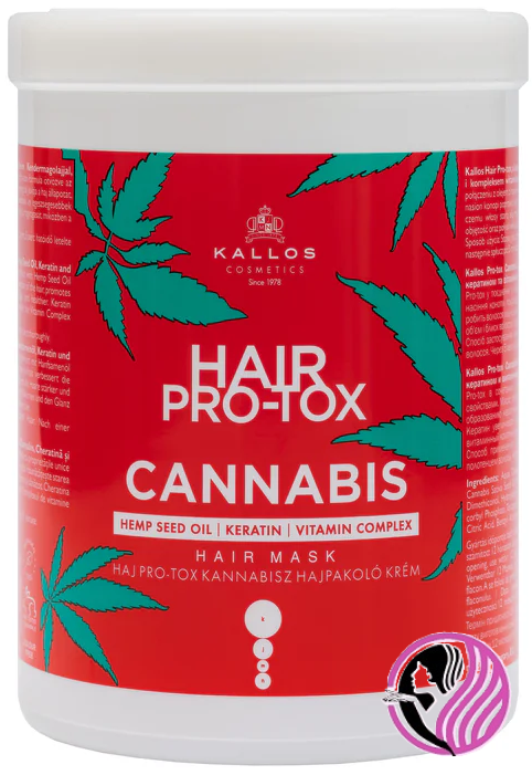 Kallos Hair PRO-TOX CANNABIS maska na vlasy s konopným olejom a keratínom 1000 ml - Objem: 1000ml