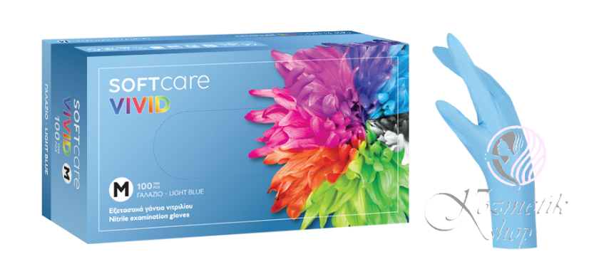 Nitrilové rukavice Soft Care VIVID LIGHT BLUE 100 ks - Veľkosť: S