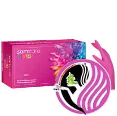 Nitrilové rukavice Soft Care VIVID FUCHSIA 100 ks