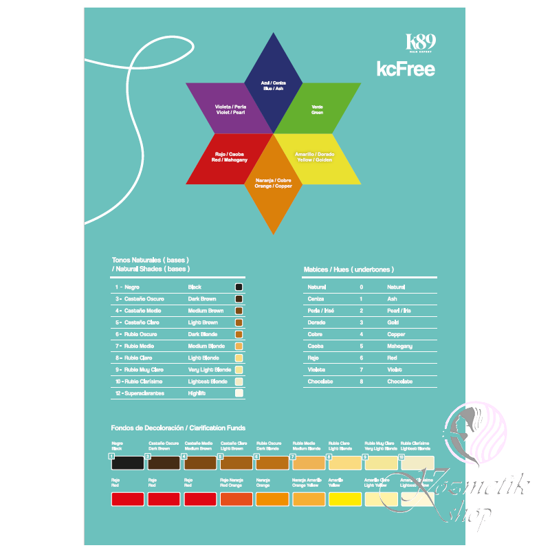 K89 KC FREE vzorkovník farieb na vlasy