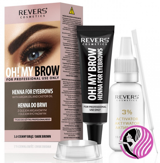 Henna OH!MY BROW Tmavo-hnedá s arganovým olejom a ricínovým olejom