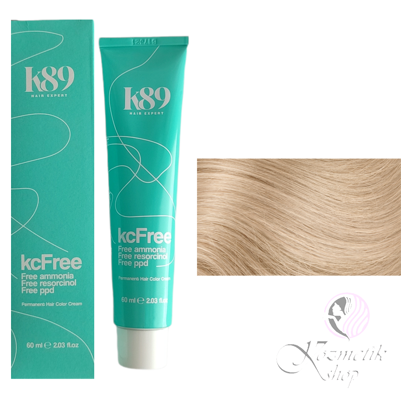 K89 KC Free profesionálna farba na vlasy bez amoniaku 60 ml - Farba: 12.1 High Lifting Intense Ash - Intenzívny super zosvetľovač popolavý