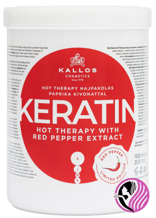 Kallos KERATIN & PEPPER maska na vlasy 1000 ml
