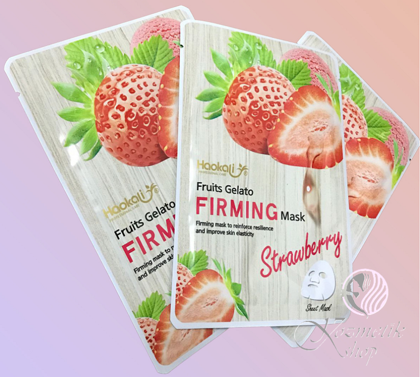 Haokali Fruits Gelato Strawberry – Spevňujúca plátenná maska s jahodou 30ml