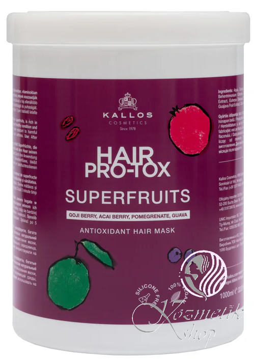 Kallos Hair PRO-TOX SUPERFRUITS antioxidačná maska na vlasy - Objem: 1000ml