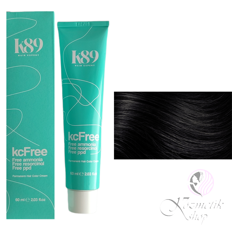 K89 KC Free profesionálna farba na vlasy bez amoniaku 60 ml - Farba: 1.0 Black - Čierna