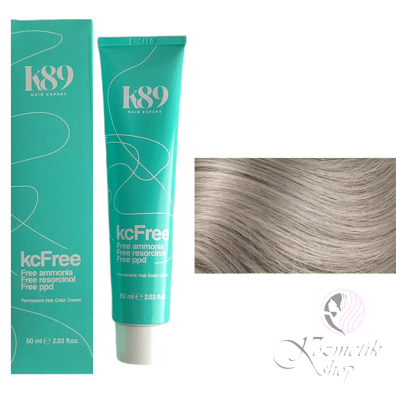 K89 KC Free profesionálna farba na vlasy bez amoniaku 60 ml - Farba: 9.11 Very Light Blonde Intense Ash - Veľmi svetlá blond intenzívna popolavá