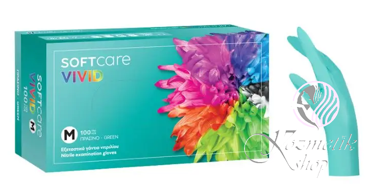 Nitrilové rukavice Soft Care VIVID GREEN 100 ks - Veľkosť: L