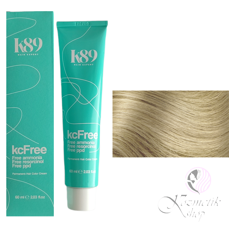 K89 KC Free farba na vlasy - Farba: 10.11 Lightest Blonde Intense Ash - Najsvetlejšia blond intenzívna popolavá
