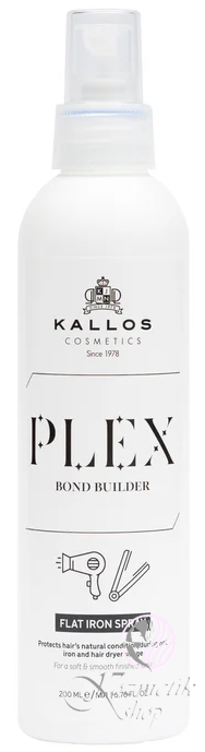 Kallos PLEX Bond Builder Flat Iron sprej s proteínovým a peptidovým komplexom 200 ml Kallos PLEX Bond Builder Flat Iron sprej s proteínovým a peptidovým komplexom 200 ml